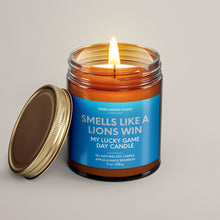 Load image into Gallery viewer, Smells Like A Lions Win | Lucky Game Day Candle | Soy Wax Candle
