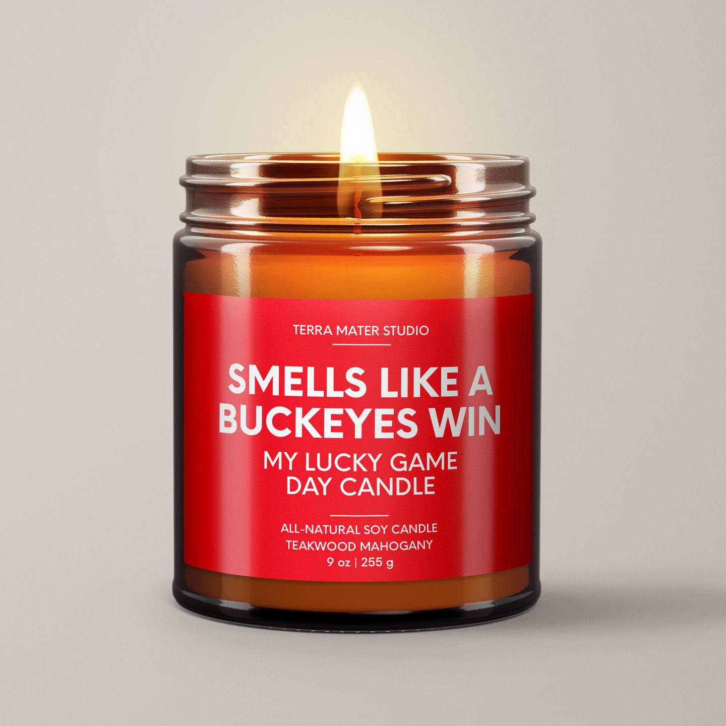 Smells Like A Buckeyes Win | Lucky Game Day Candle | Soy Wax Candle