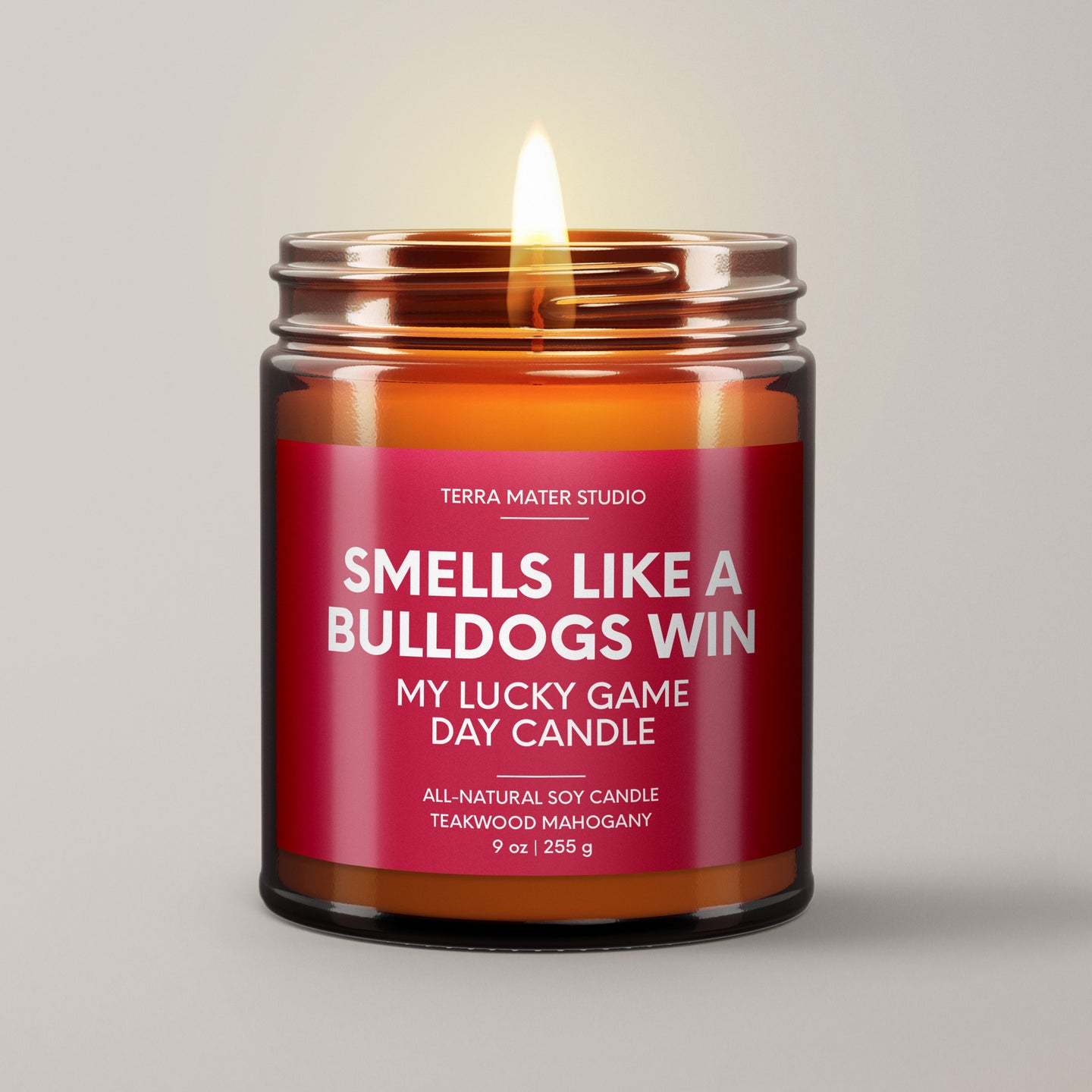 Smells Like A Bulldogs Win | Lucky Game Day Candle | Soy Wax Candle