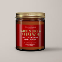 Load image into Gallery viewer, Smells Like A 49ers Win | Lucky Game Day Candle | Soy Wax Candle
