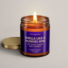 Load image into Gallery viewer, Smells Like A Huskies Win | Lucky Game Day Candle | Soy Wax Candle
