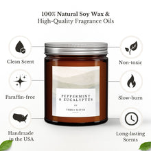 Load image into Gallery viewer, Peppermint &amp; Eucalyptus All-Natural Scented Candle
