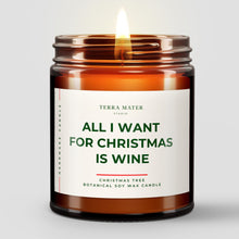 Load image into Gallery viewer, All I Want For Christmas Is Wine | Soy Wax Holiday Candle
