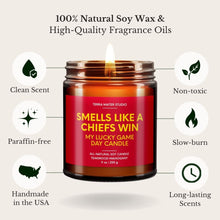 Load image into Gallery viewer, Smells Like A Chiefs Win Lucky Game Day Candle
