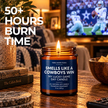 Load image into Gallery viewer, Smells Like A Cowboys Win Lucky Game Day Candle
