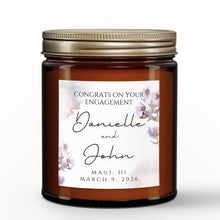 Load image into Gallery viewer, Personalized Engagement Gift For Couple | All-Natural Scented Candle | Custom Engagement Candle
