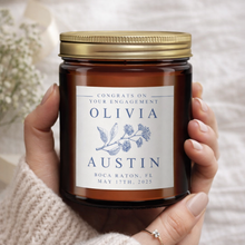 Load image into Gallery viewer, Personalized Engagement Gift For Couple | All-Natural Scented Candle | Custom Engagement Candle
