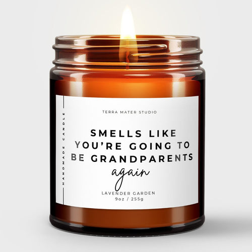 pregnancy announcement gift for grandparents scented candle