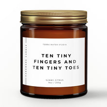 Load image into Gallery viewer, Ten Tiny Fingers And Ten Tiny Toes Soy Wax Candle | Pregnancy Gift | New Mom Gift | New Parents Gift
