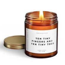 Load image into Gallery viewer, Ten Tiny Fingers And Ten Tiny Toes Soy Wax Candle | Pregnancy Gift | New Mom Gift | New Parents Gift
