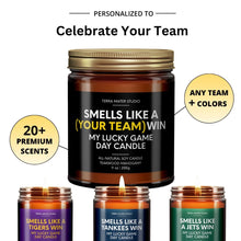 Load image into Gallery viewer, Smells Like 'Your Custom Team' Win | Personalized Candle for Sports Fans
