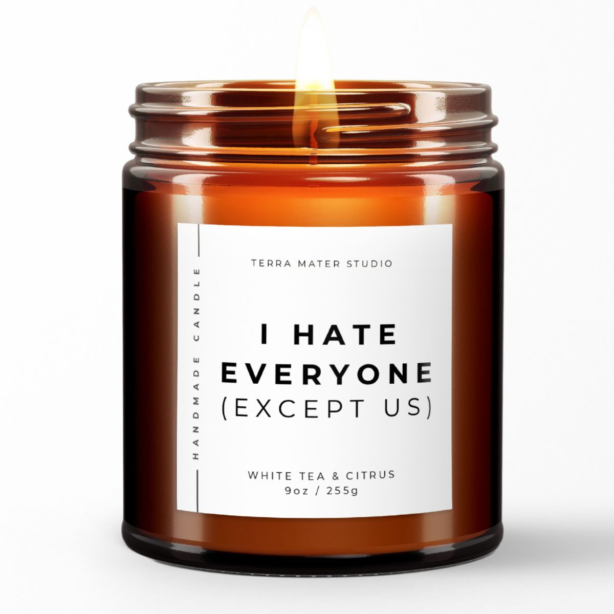 I Hate Everyone (Except Us) Soy Wax Candle | Boyfriend Girlfriend Gift
