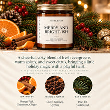 Load image into Gallery viewer, Merry And Bright-ish | Soy Wax Holiday Candle
