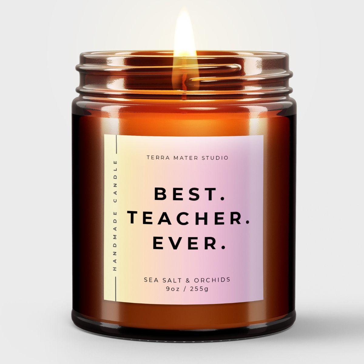 Best Teacher Ever All-Natural Soy Wax Candle | Gifts For Teachers | Teacher Candle