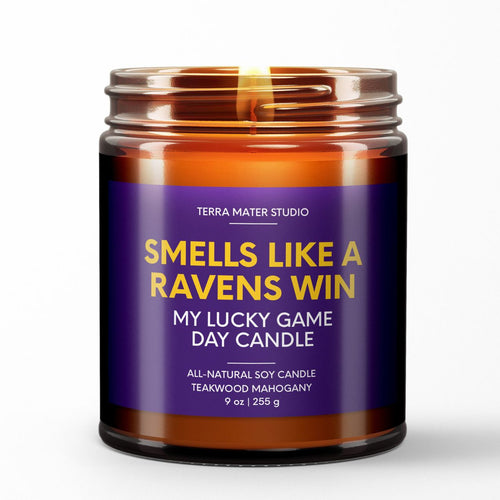 smells like a Baltimore ravens win scented candle