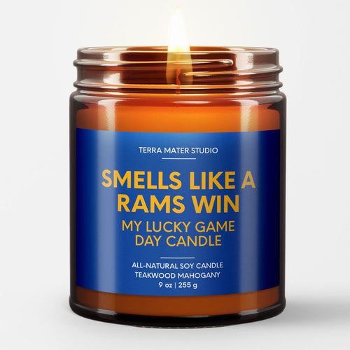 smells like a los angeles rams win scented candle