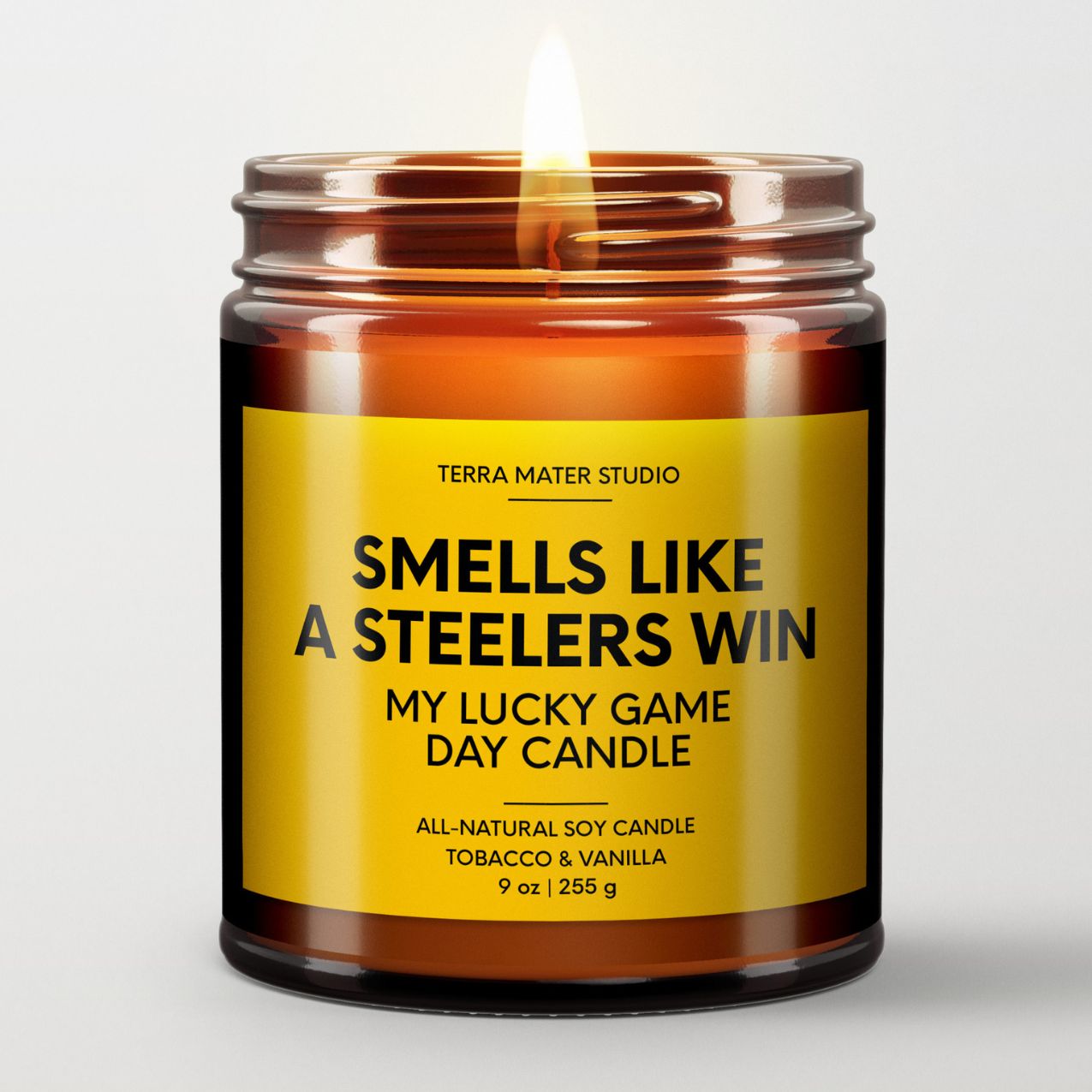 Smells Like A Steelers Win Lucky Game Day Candle | Steelers Merch | 50+ Hour Burn