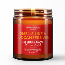 Load image into Gallery viewer, smells like a tampa bay buccaneers win scented candle
