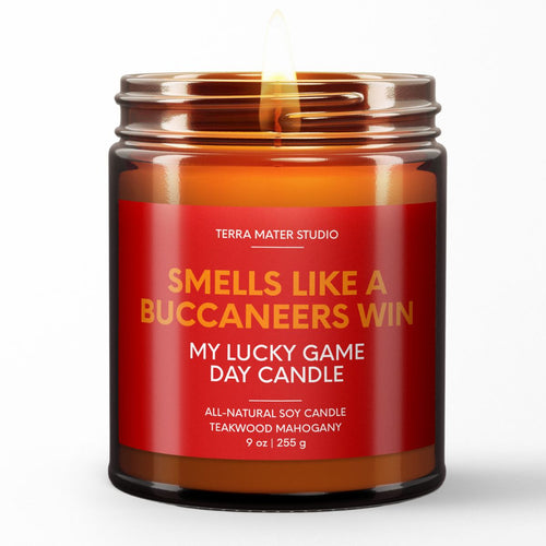 smells like a tampa bay buccaneers win scented candle