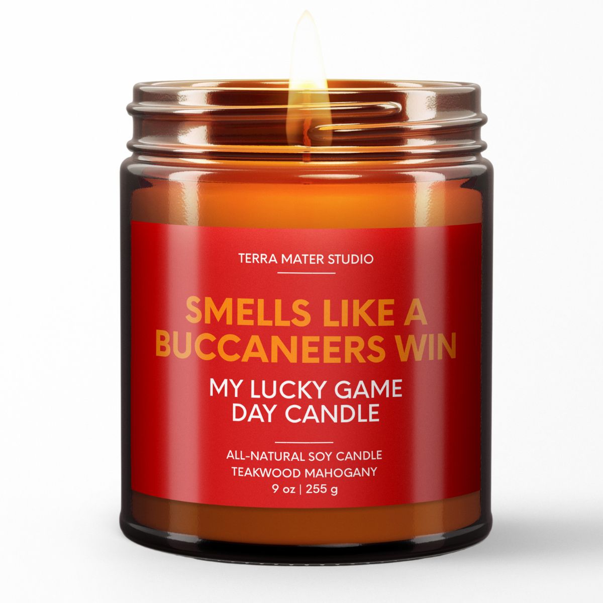 smells like a tampa bay buccaneers win scented candle
