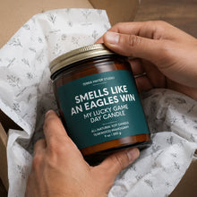 Load image into Gallery viewer, Smells Like An Eagles Win Lucky Game Day Candle
