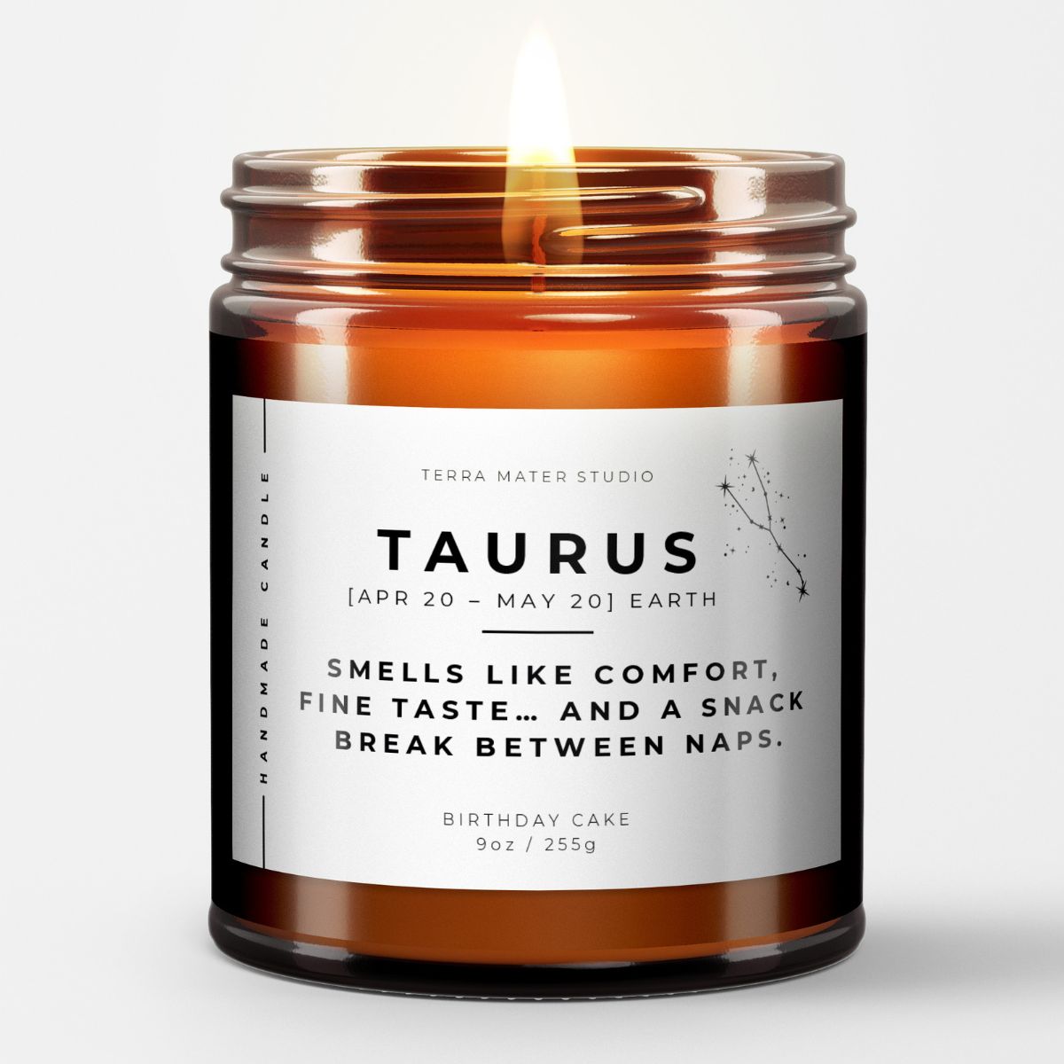 Taurus Candle | Zodiac Signs Gifts | Pisces Birthday Gift | Astrology Gifts